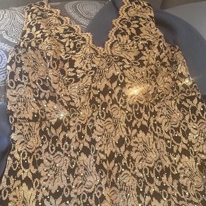 Elegant Party dress black golden gown